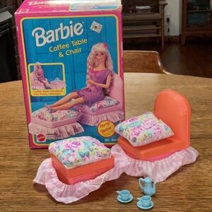 Barbie Coffee Table & Chair 1992